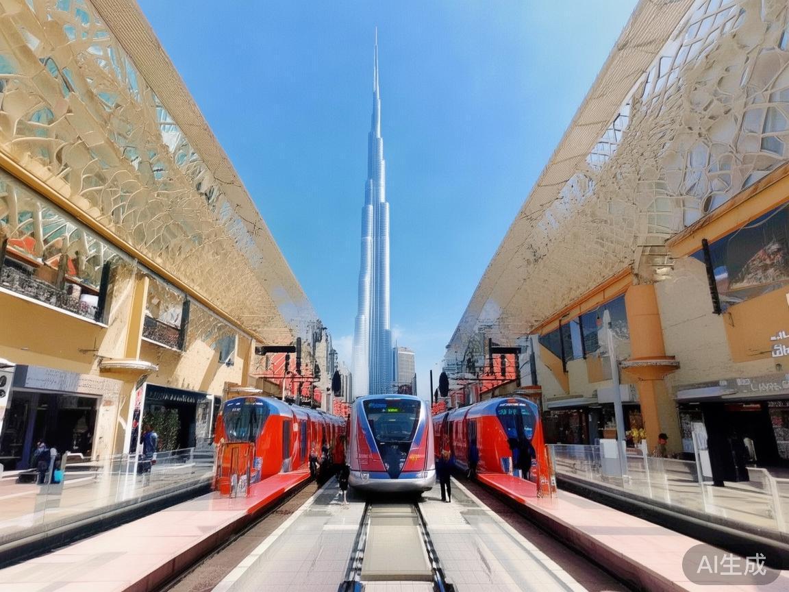 地铁：搭乘迪拜地铁红线，在“Burj&nbsp;Khalif